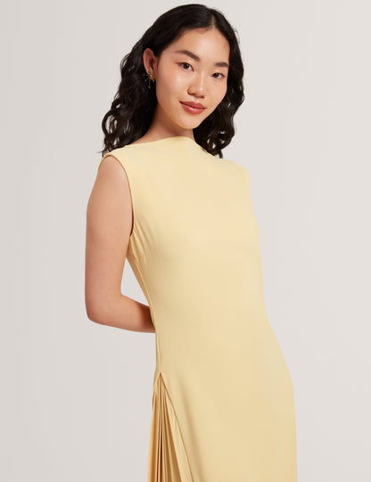 DAHRCY: Sleeveless Midi Dress With Pleat Detail