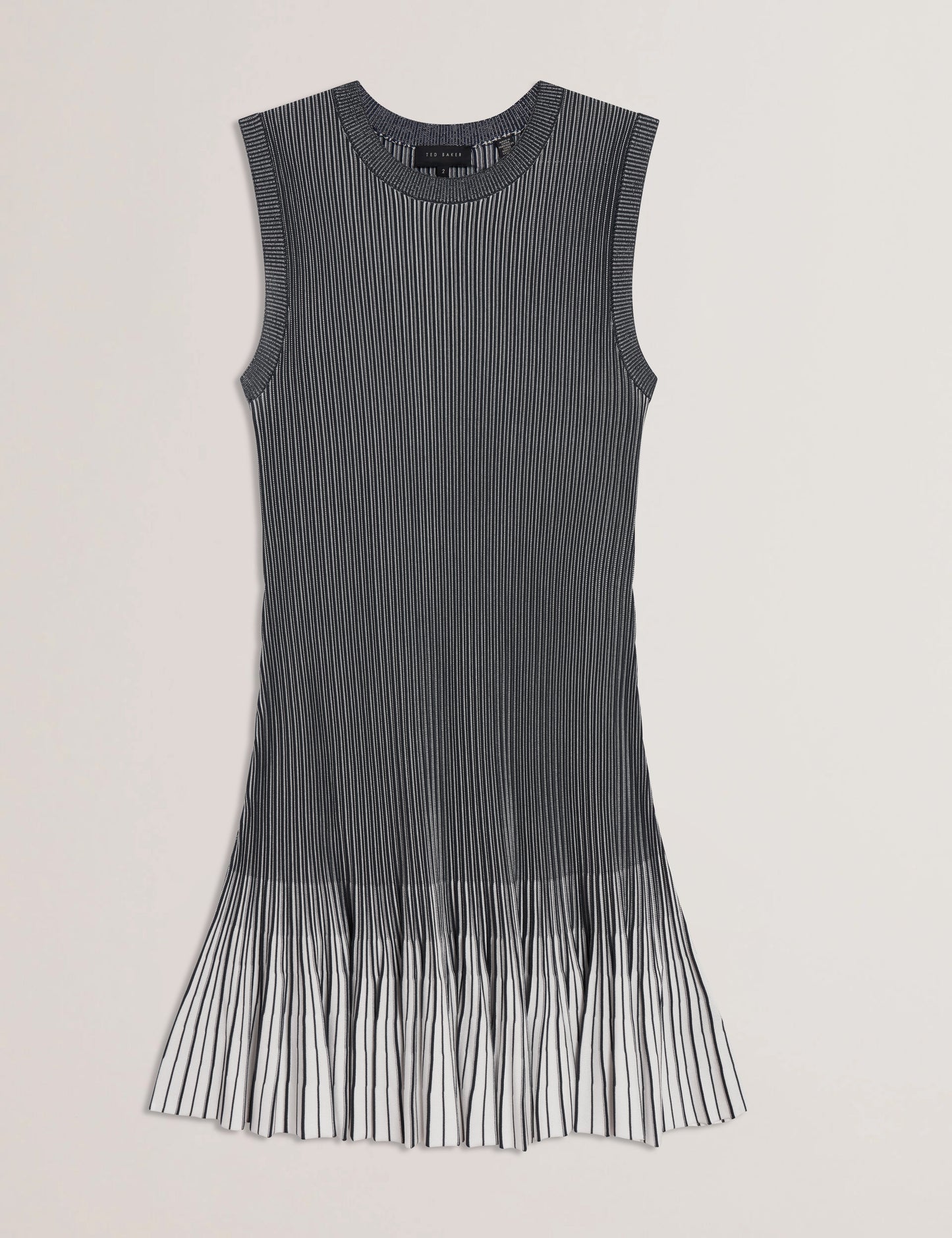 Women's LILYO-Textured Stripe Flippy Skirt Mini Dress Navy