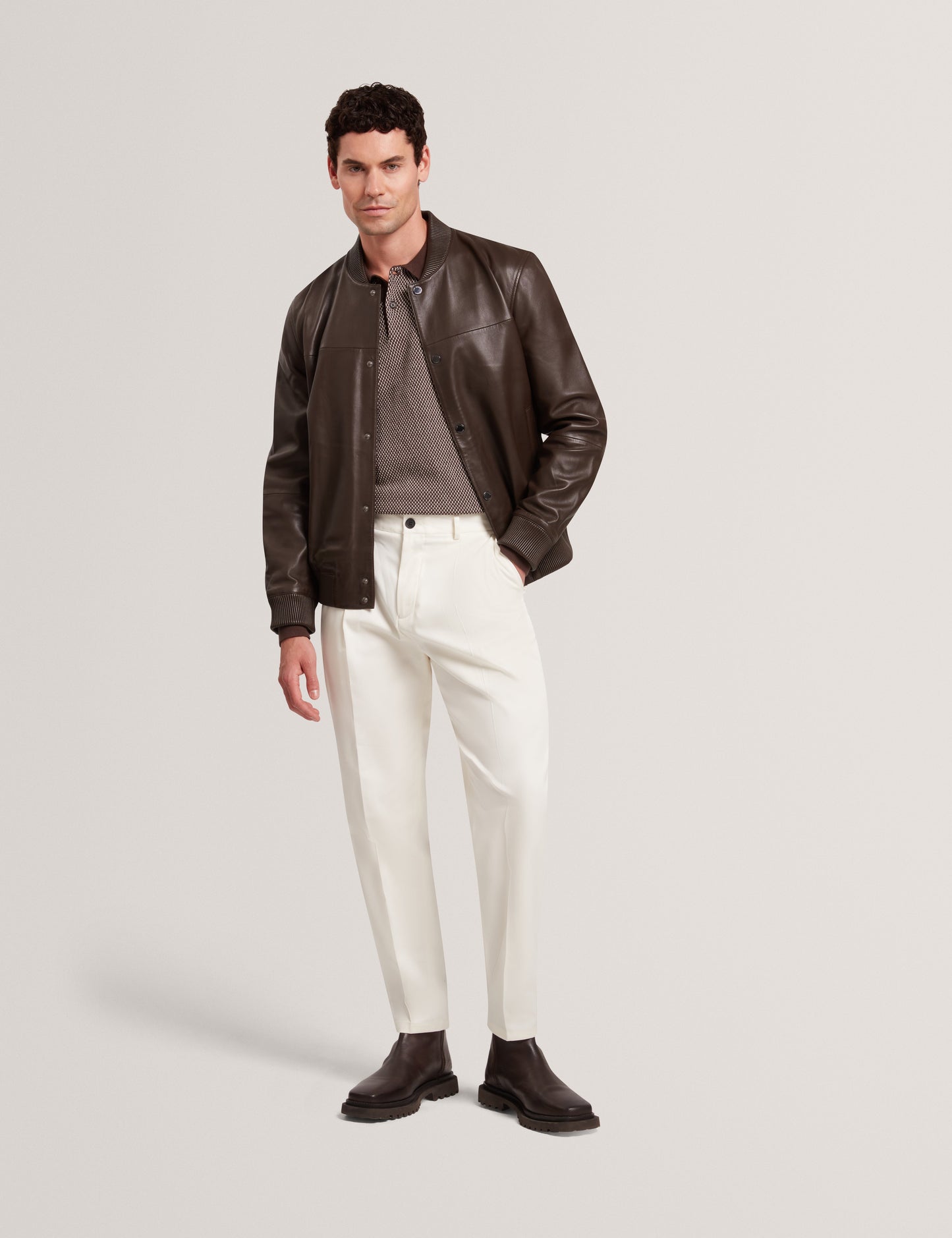 LEEAMS: Premium Leather Bomber Jacket