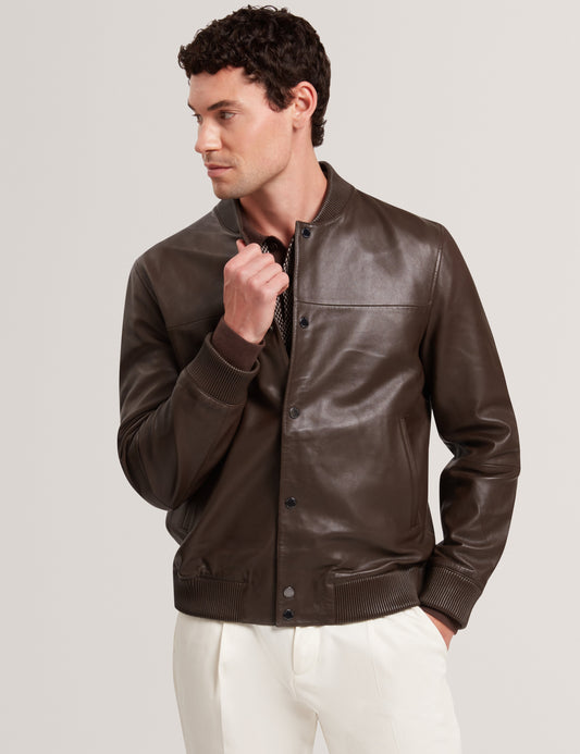 LEEAMS: Premium Leather Bomber Jacket