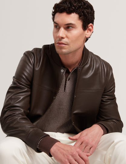 LEEAMS: Premium Leather Bomber Jacket