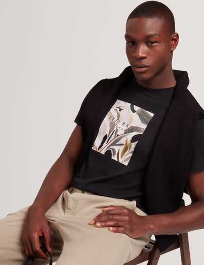 Men's JUSTINO-SS Box Print Graphic T-shirt