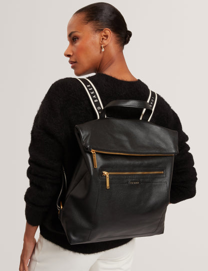 Women's LUCCEA-Webbing Leather Backpack