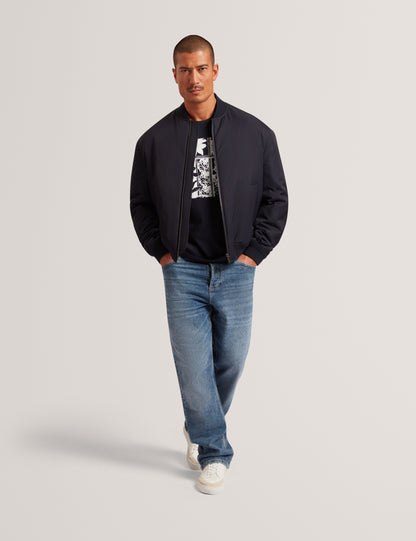 BOMBARD: Relaxed Fit Nylon MA1 Bomber Jacket