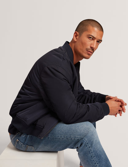 BOMBARD: Relaxed Fit Nylon MA1 Bomber Jacket