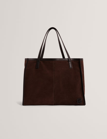 Women's ANNIEYY-Script Detail Large Suede Tote