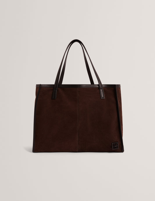 Women's ANNIEYY-Script Detail Large Suede Tote