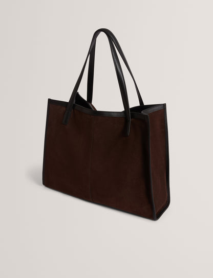 Women's ANNIEYY-Script Detail Large Suede Tote