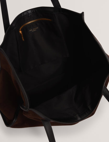 Women's ANNIEYY-Script Detail Large Suede Tote