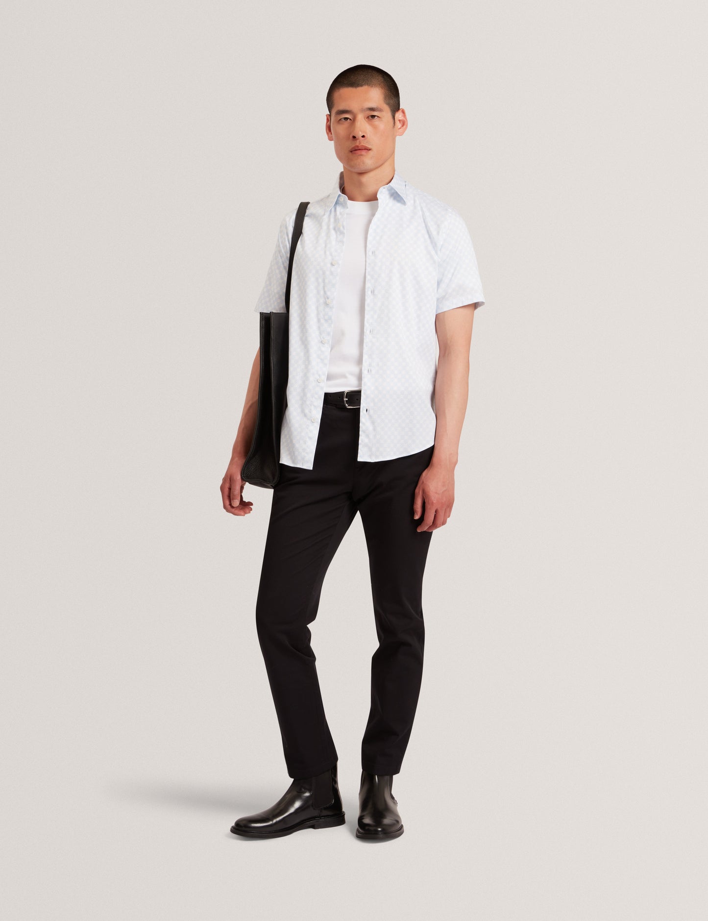 SEFSHO: SS Slim Fit Circle Geo Print Shirt