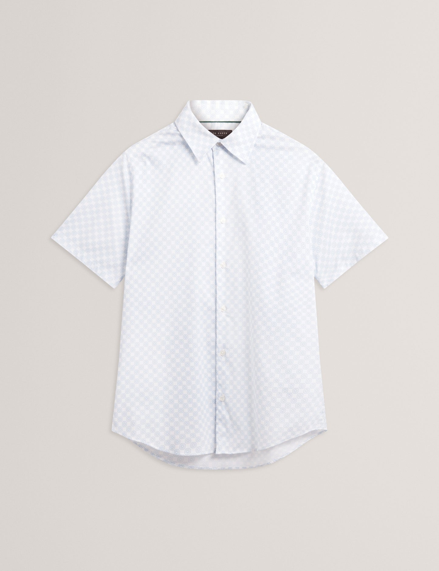 SEFSHO: SS Slim Fit Circle Geo Print Shirt