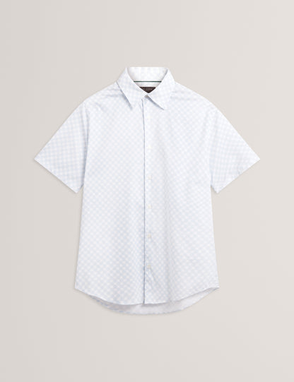 SEFSHO: SS Slim Fit Circle Geo Print Shirt