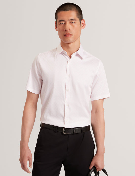 SEFSHO: SS Slim Fit Circle Geo Print Shirt