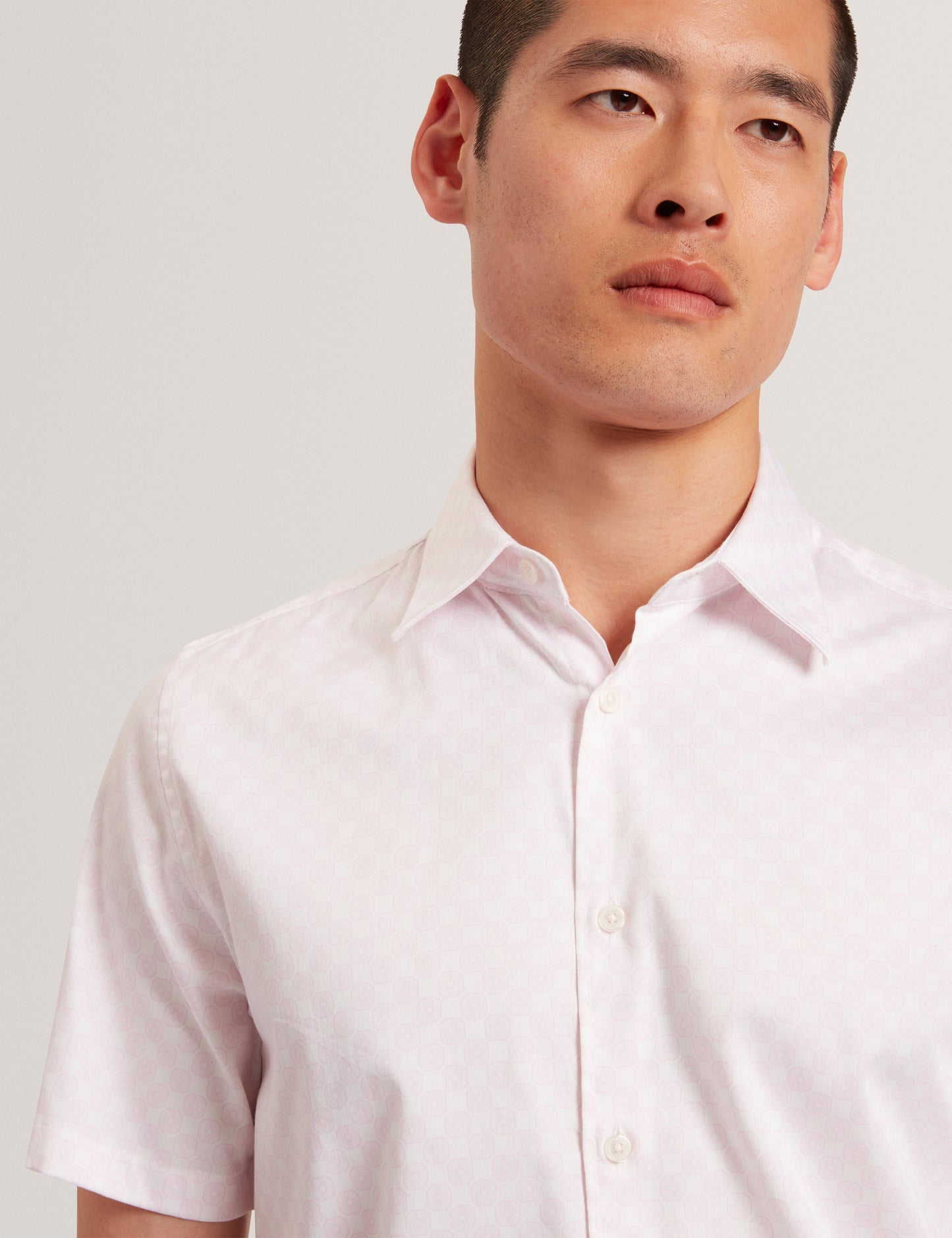 SEFSHO: SS Slim Fit Circle Geo Print Shirt