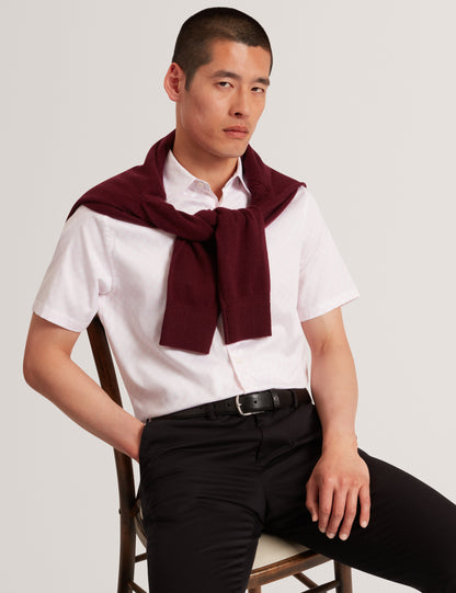 SEFSHO: SS Slim Fit Circle Geo Print Shirt
