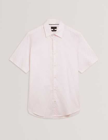 SEFSHO: SS Slim Fit Circle Geo Print Shirt