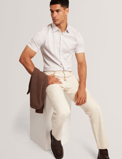 SEFSHO: SS Slim Fit Circle Geo Print Shirt