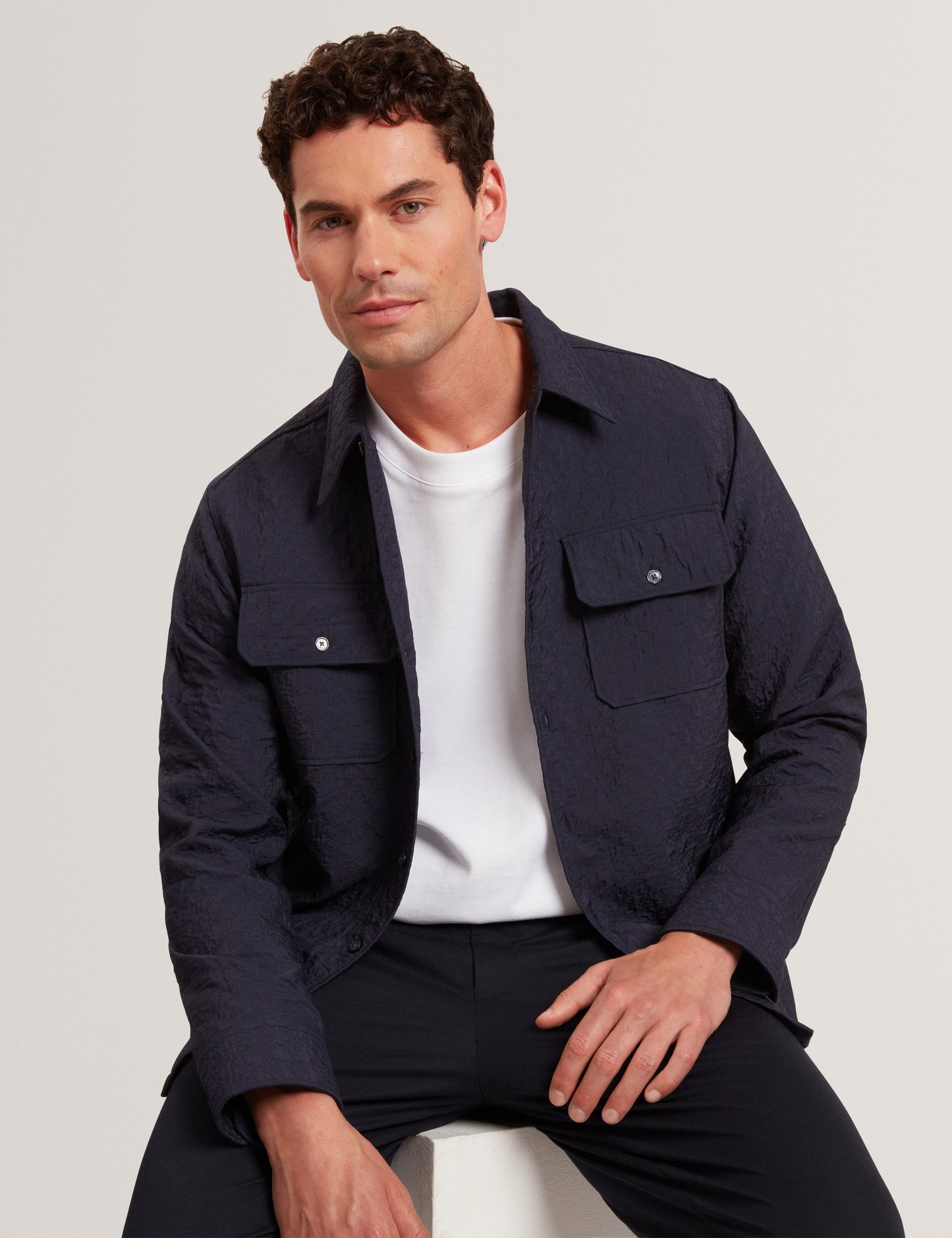 GENTIL: Jacquard Overshirt