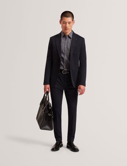 AGNAR: LS Regular Fit Wave Geo Print Shirt
