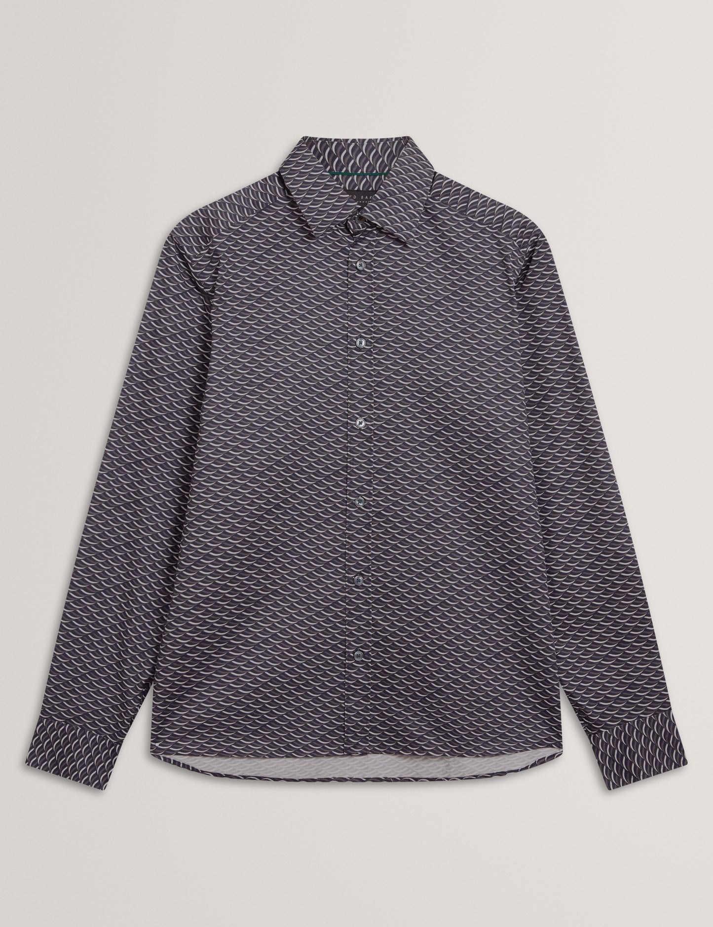 AGNAR: LS Regular Fit Wave Geo Print Shirt