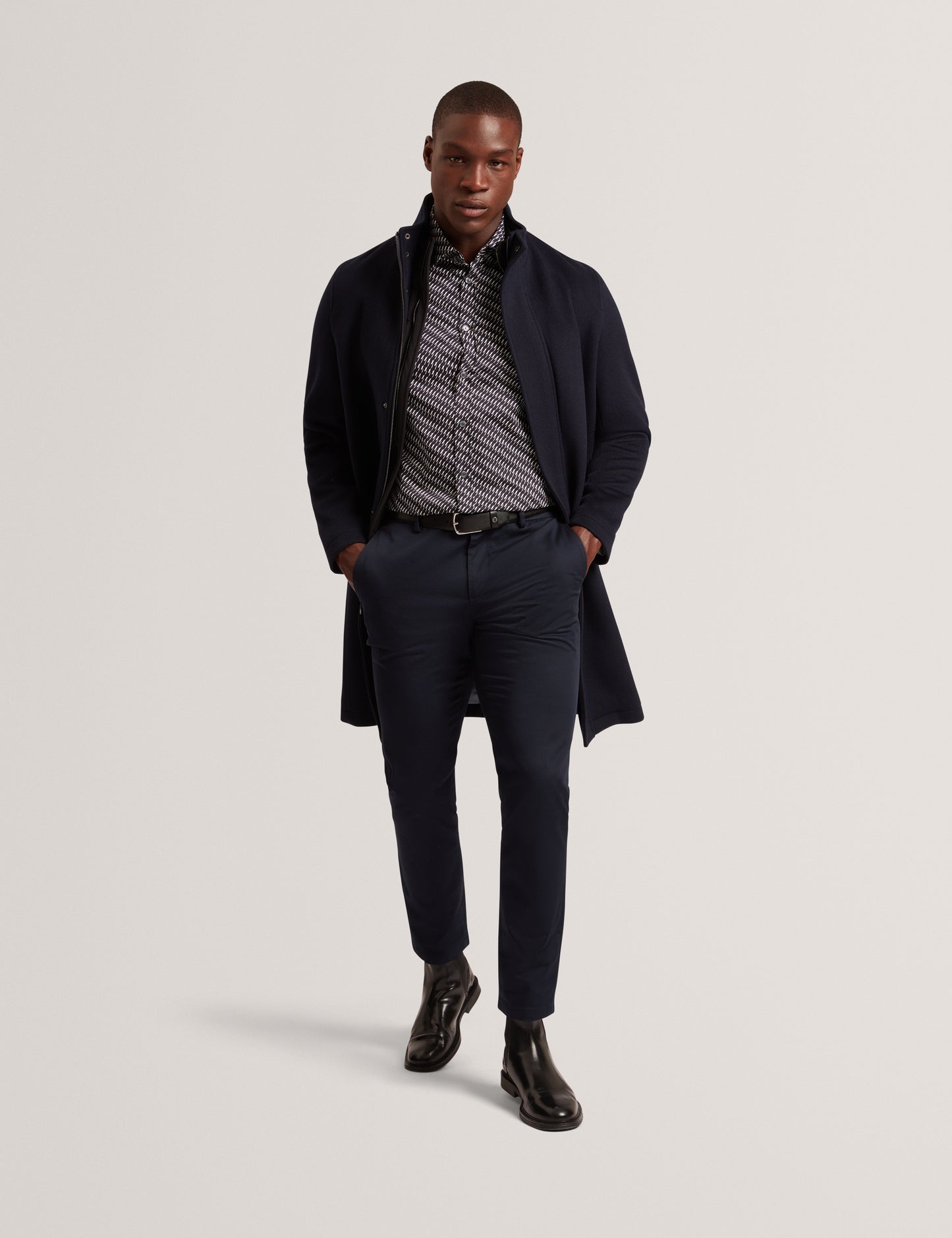 MORLEEY: Wool Blend Funnel Neck Coat