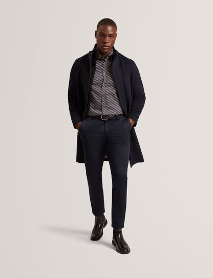 MORLEEY: Wool Blend Funnel Neck Coat