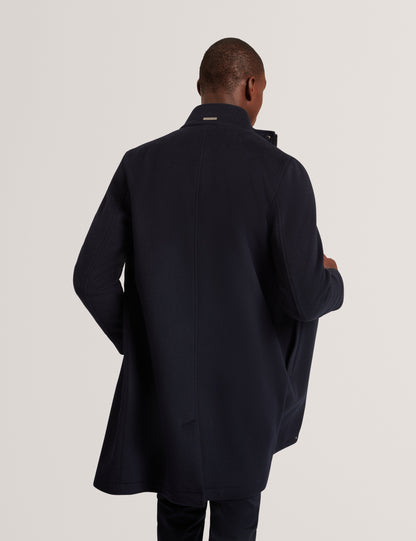 MORLEEY: Wool Blend Funnel Neck Coat