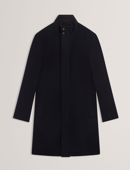 MORLEEY: Wool Blend Funnel Neck Coat