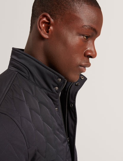 HOLLBEC: Regular Fit Diamond Quilted Coat