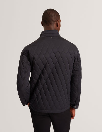 HOLLBEC: Regular Fit Diamond Quilted Coat