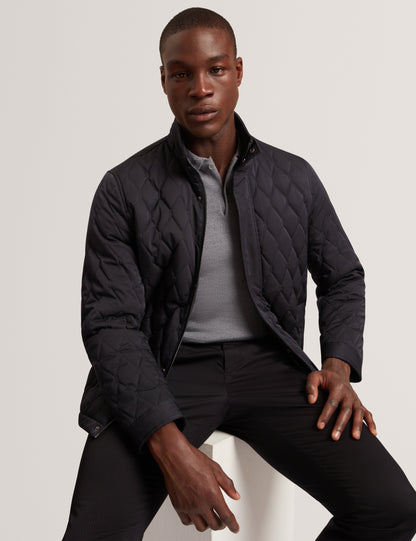 HOLLBEC: Regular Fit Diamond Quilted Coat
