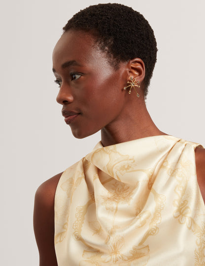 COBLA: Print Sleeveless Drape Neck Top
