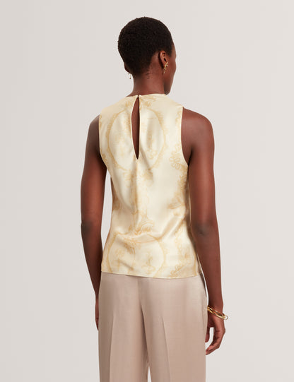 COBLA: Print Sleeveless Drape Neck Top