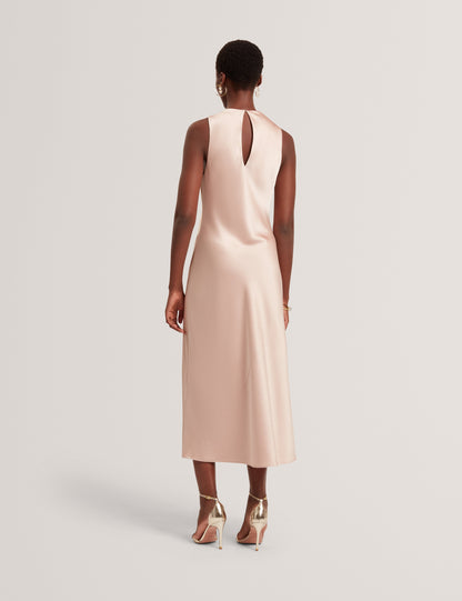 LIIMAA: Drape Neck Midi Dress