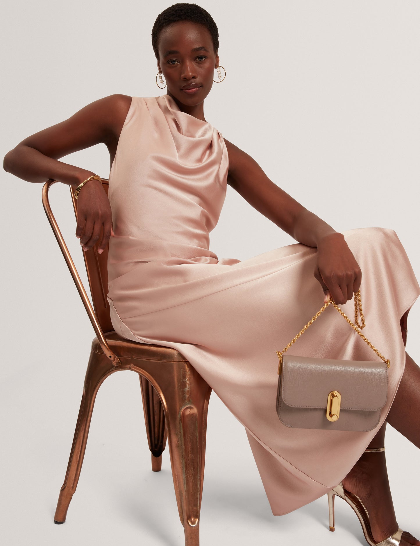 LIIMAA: Drape Neck Midi Dress