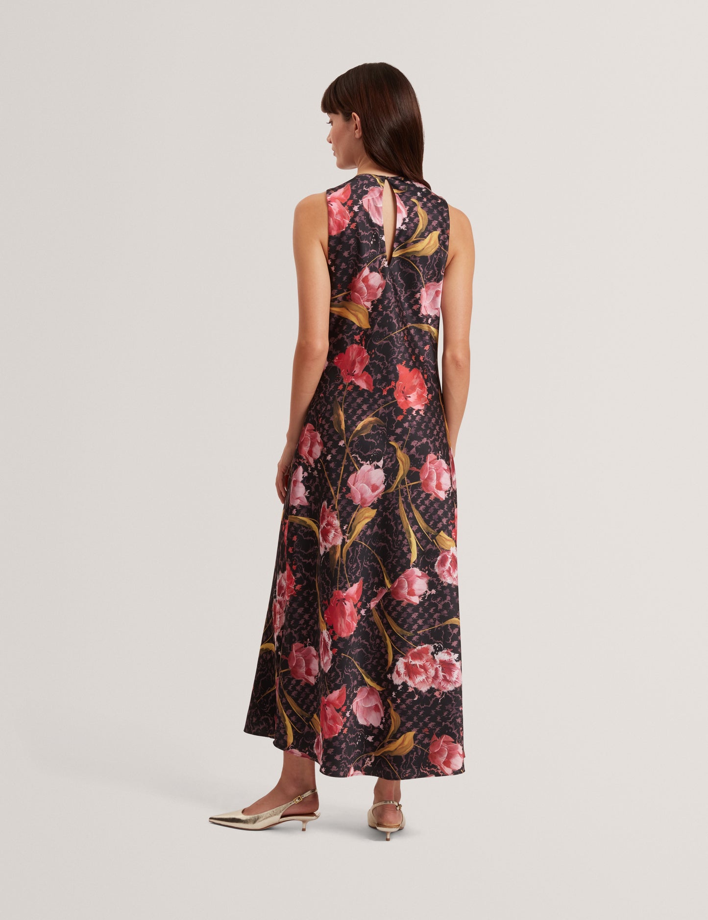 TWILLI: Printed Halter Neck Midi Dress