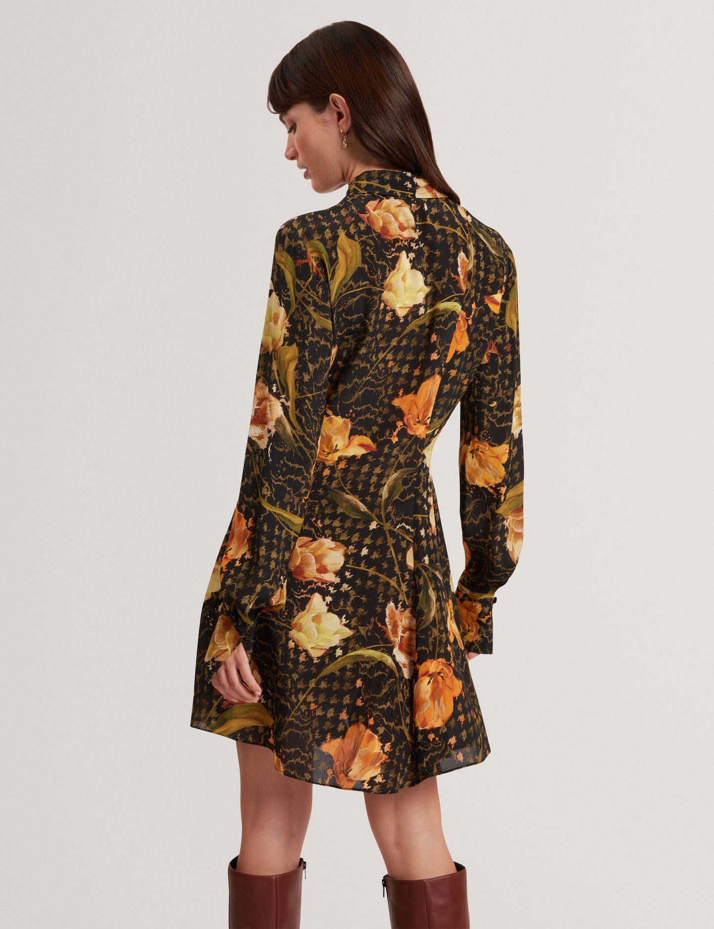 INDIVIA: Printed Mini Shirt Dress