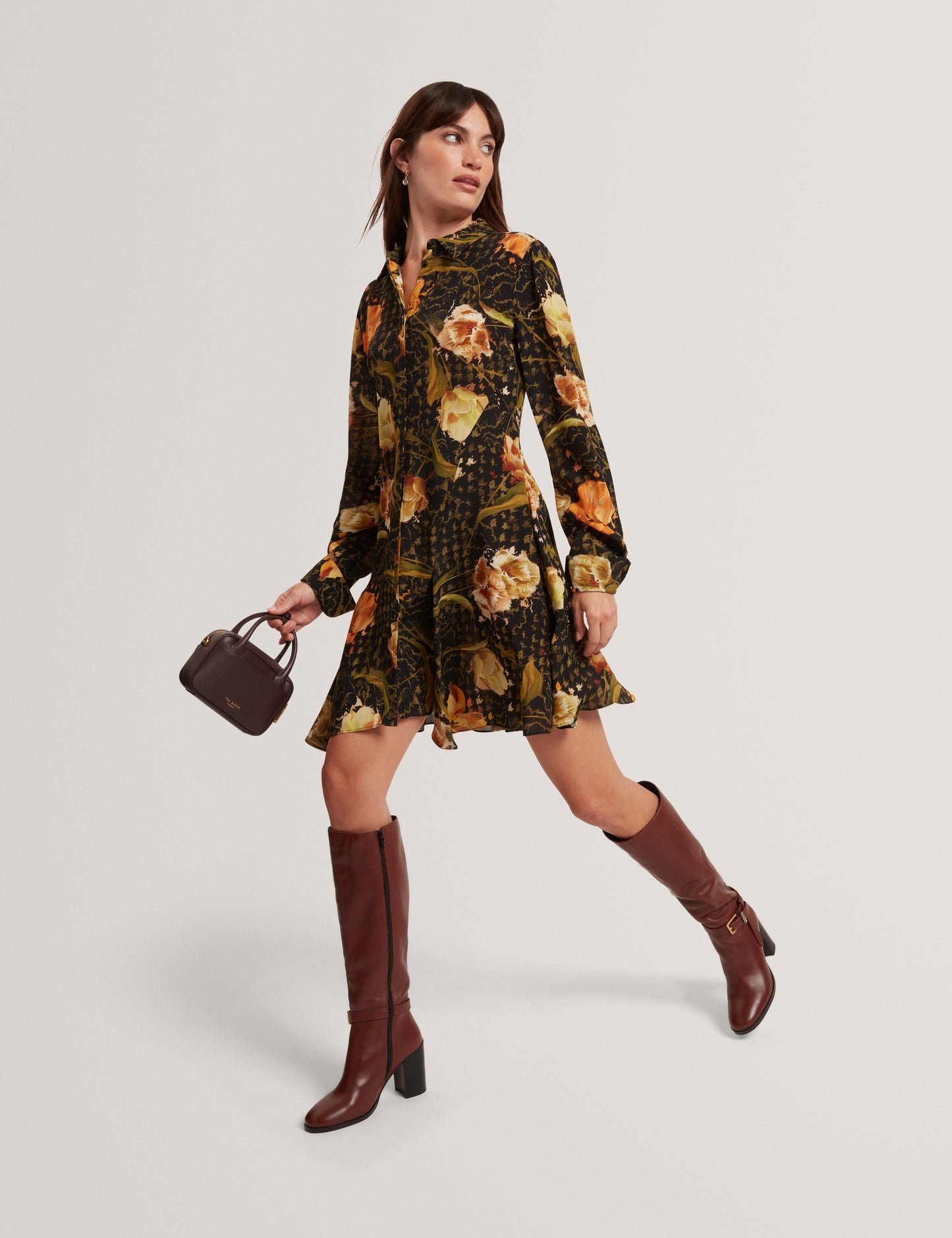 INDIVIA: Printed Mini Shirt Dress