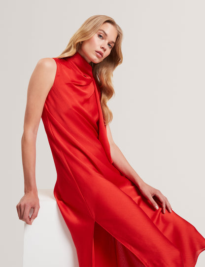 GOANA: Sleeveless Neck Tie Midi Dress