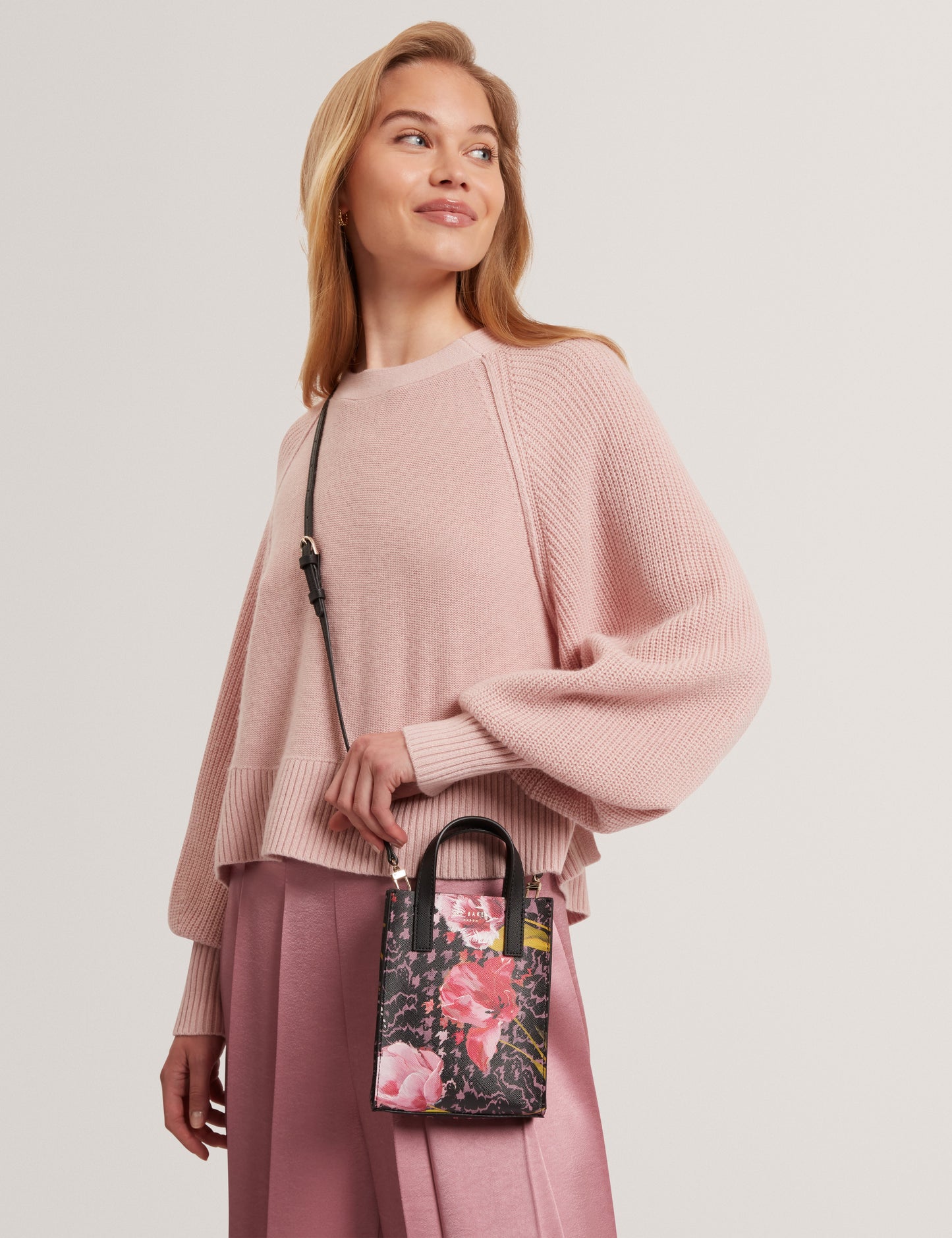 TALURA: Floral Printed Mini Icon Bag