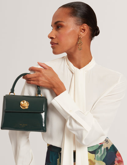 ROSEAU: Rose Detail Mini Crinkle Bag