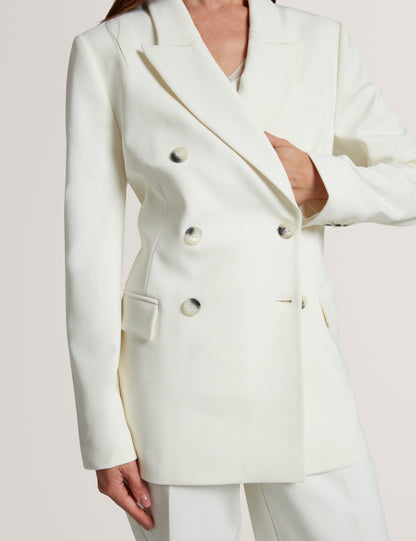 PAWLYN: Tailored Ponte Double Breasted Blazer