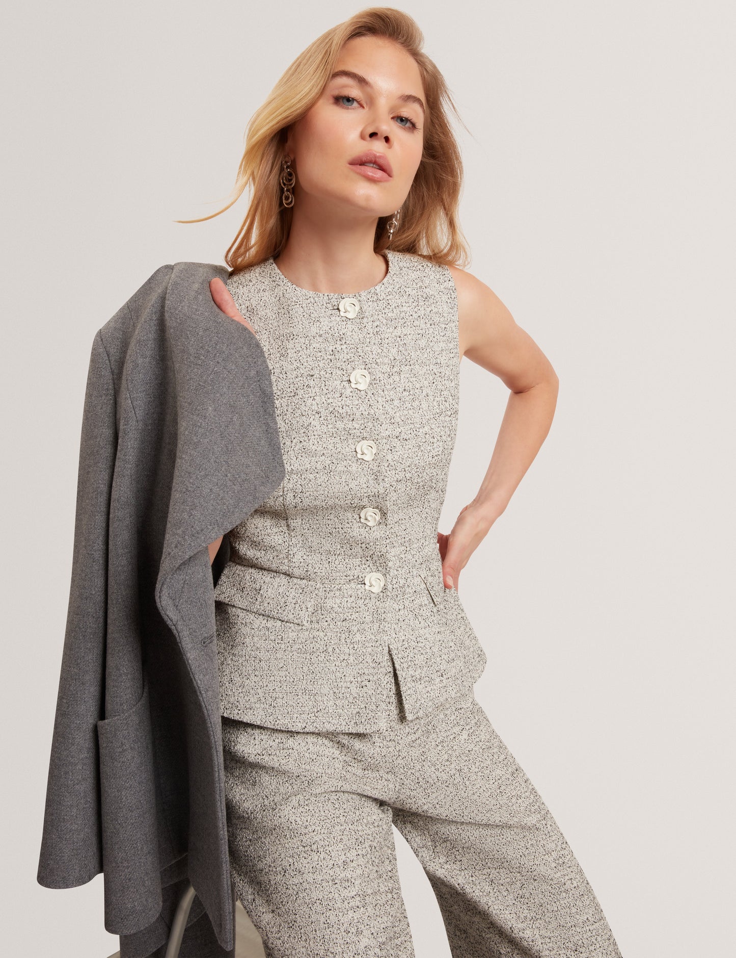 EKAAW: Tailored Boucle Fitted Waistcoat