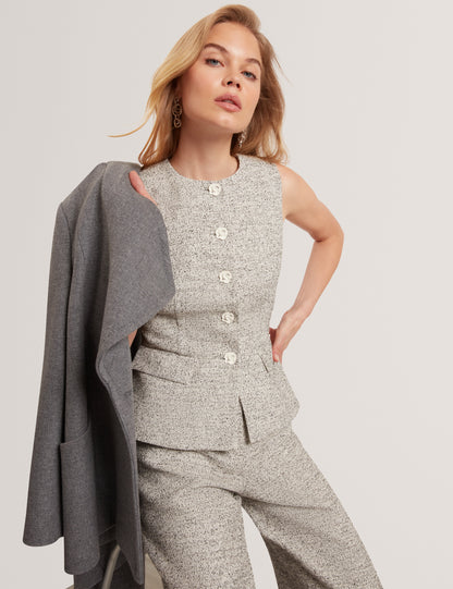 EKAAW: Tailored Boucle Fitted Waistcoat