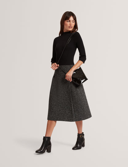 EKAAD: Tailored Boucle Dress with Knitted Top