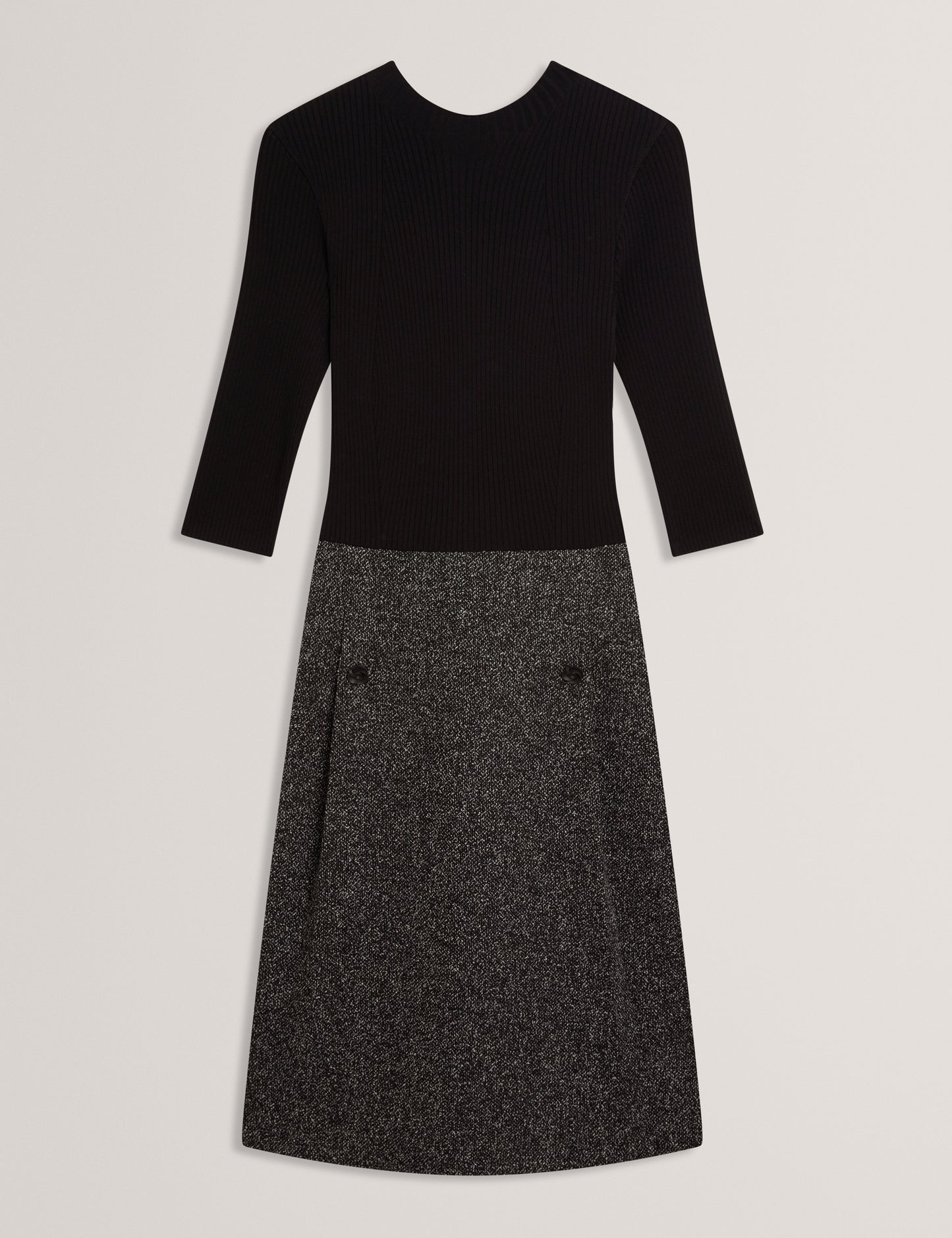 EKAAD: Tailored Boucle Dress with Knitted Top
