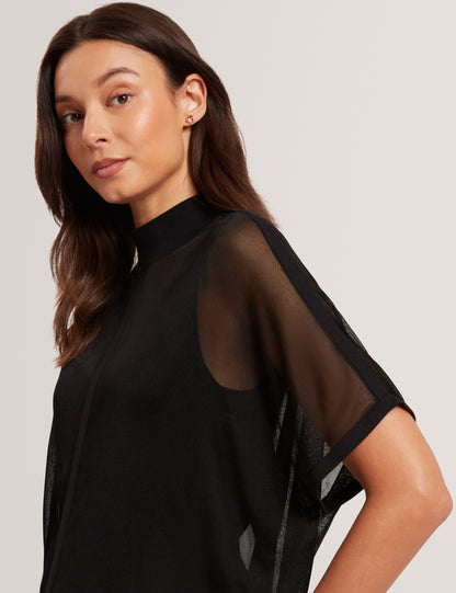 IBISSA: Knitted Top with Sheer Detailing