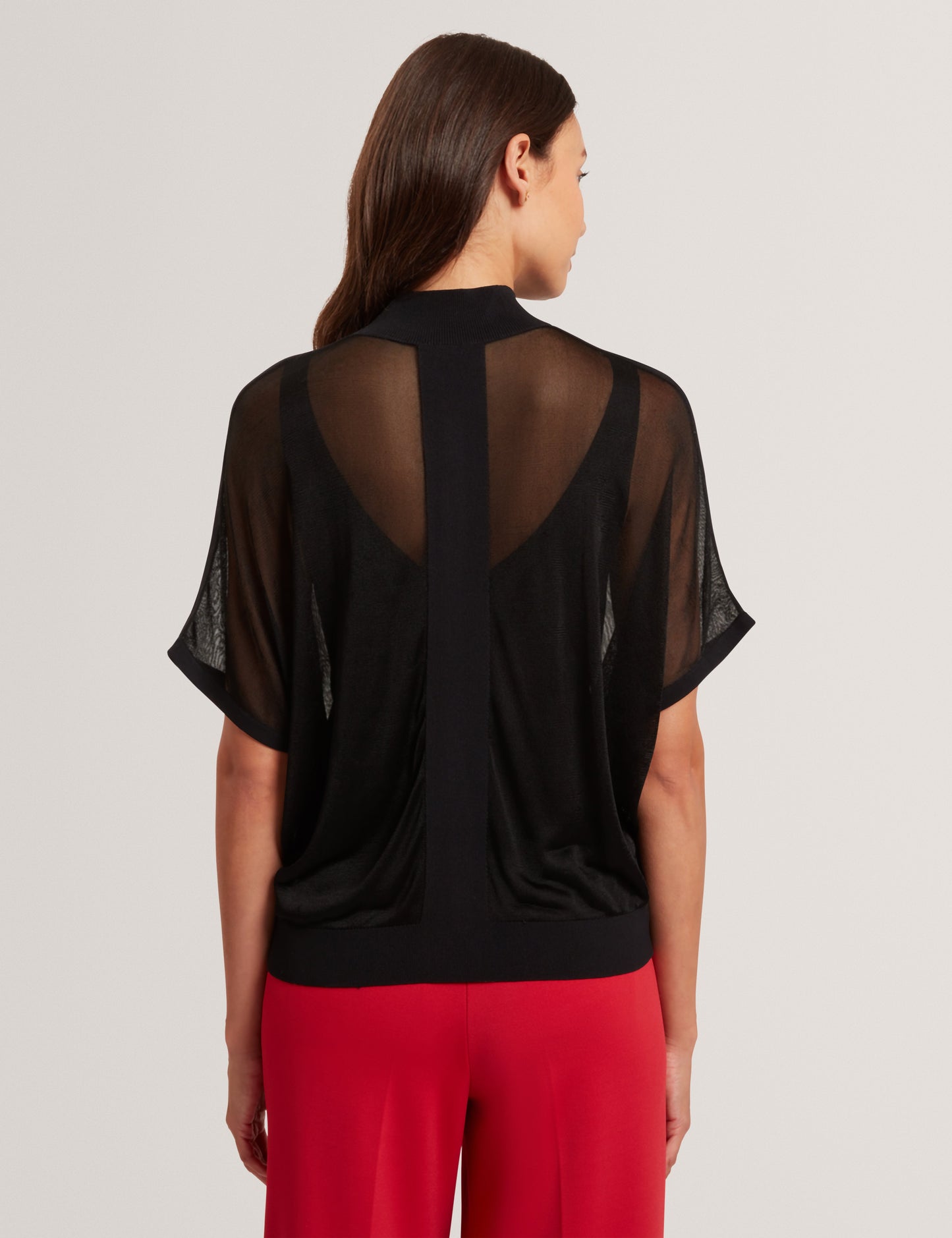 IBISSA: Knitted Top with Sheer Detailing
