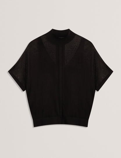 IBISSA: Knitted Top with Sheer Detailing
