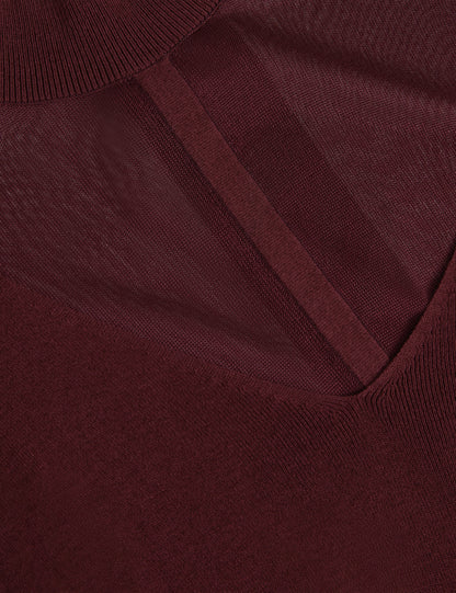IBISSA: Knitted Top with Sheer Detailing